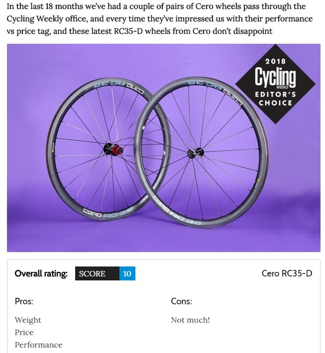 Cycling Weekly Reviews Cero RC35-D