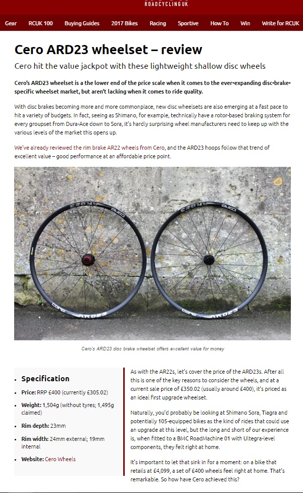 ARD23 review courtesy of Road Cycling UK
